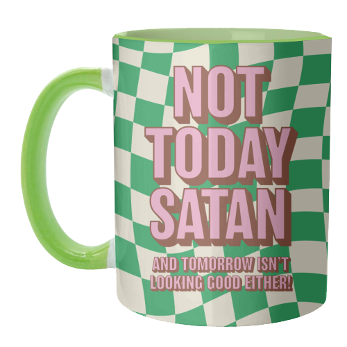 ART WOW – Caneca por atacado – Canecas 'Não Hoje Satan' de Claire Atwood5