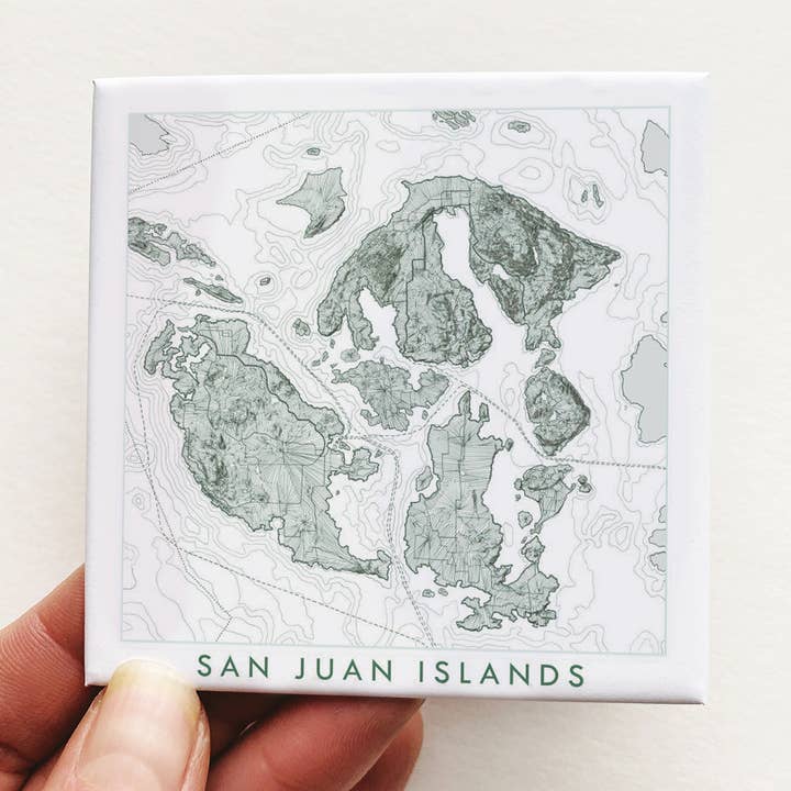 Carte Topographique des Îles San Juan Washington : AIMANT pour la vente par Turn-of-the-Centuries