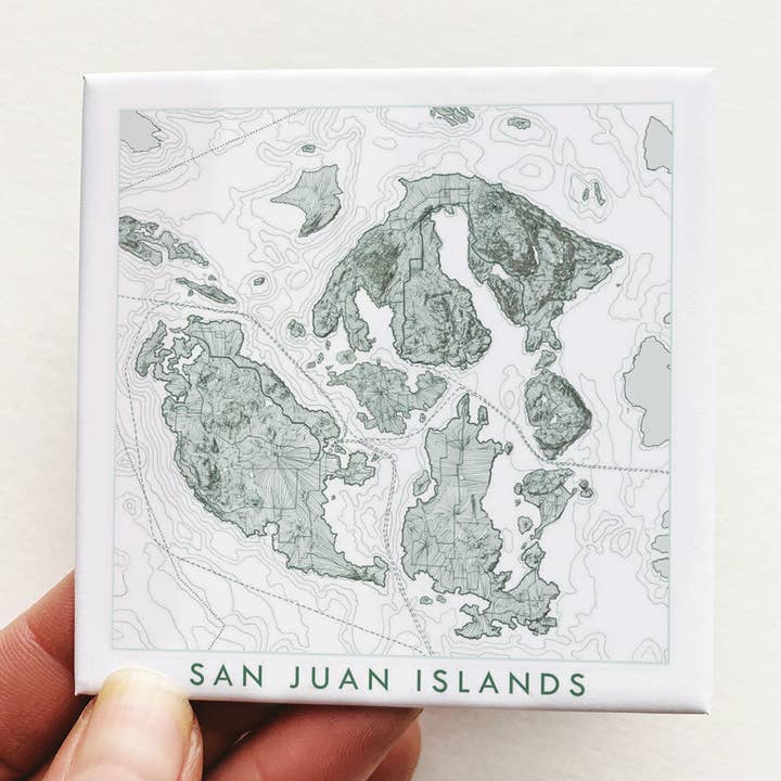 San Juan Islands Washington Topo Map: MAGNET for wholesale by Turn-of-the-Centuries