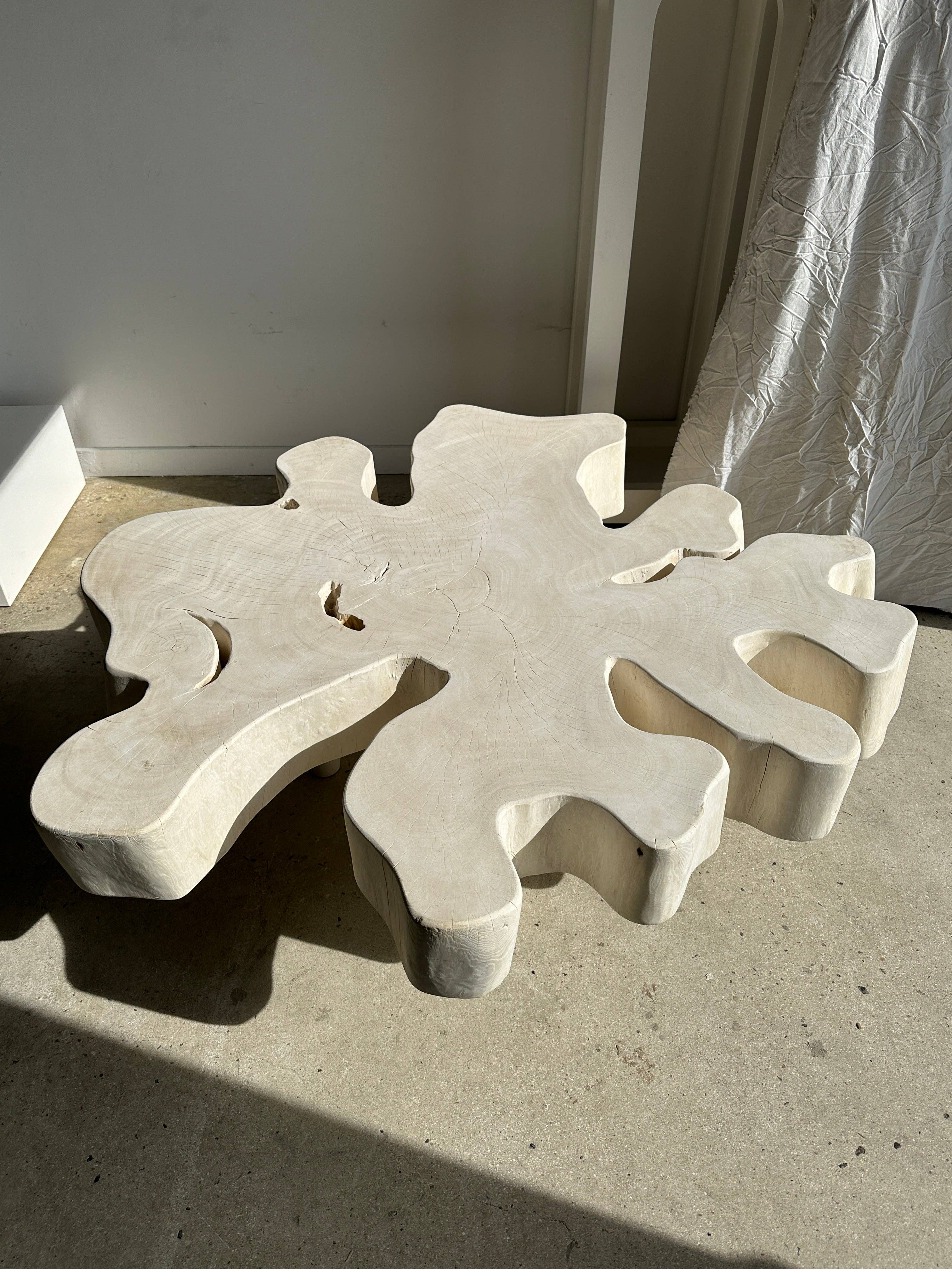 Office Objets - Wholesale Coffee Table - Very large coffee table in bleached mango wood with organic top D:140cm24