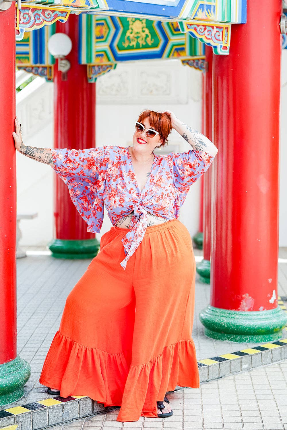 Jinx the label - Wholesale Blouse - Women's - Renesme Wrap Top - Sunset Prism6