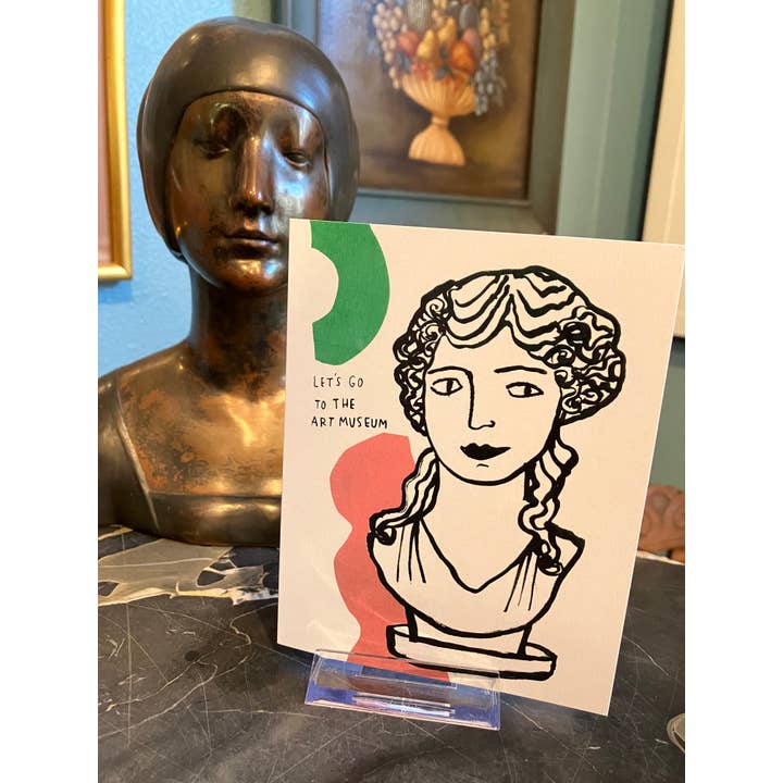 Colleen Harrington Studio - Wholesale Everyday Greeting Card - A2 Greeting Card - Let's Go to the Art Museum Roman Bust6