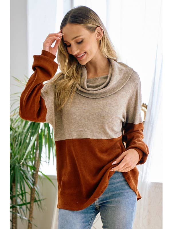 Moonshot Clothing - Wholesale Tunic - Women's - MST3388-I will always love you colorblock top3