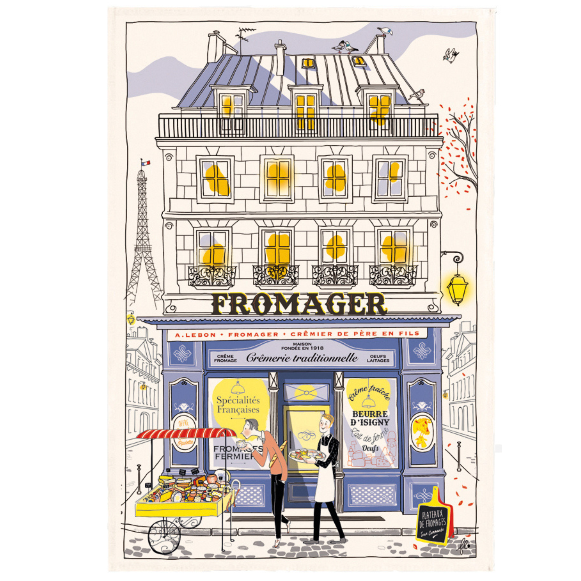 Clémentine Boutique - Wholesale Tea Towel - Parisian Shops Tea Towels2