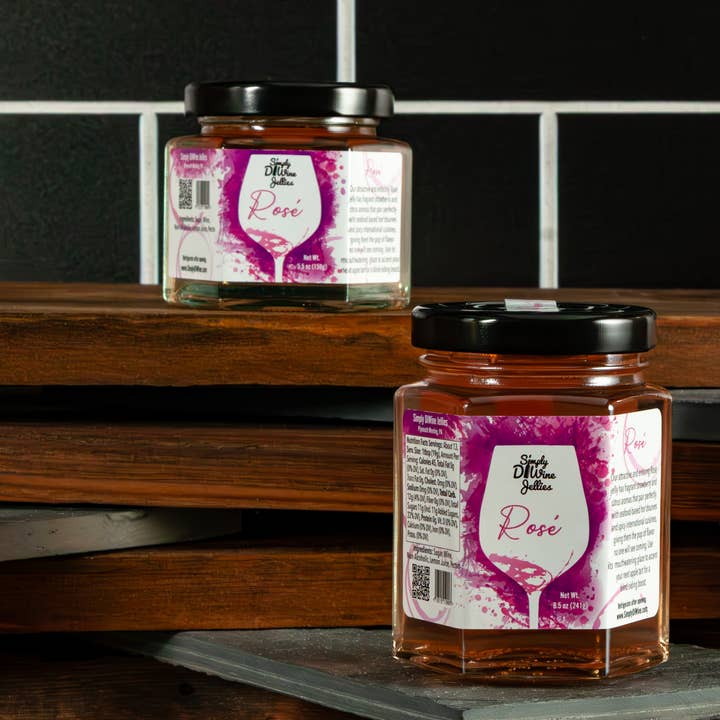 Simply DiWine Jellies, LLC - Wholesale Jam/Jelly - Rose' Wine Jelly 8.5oz3