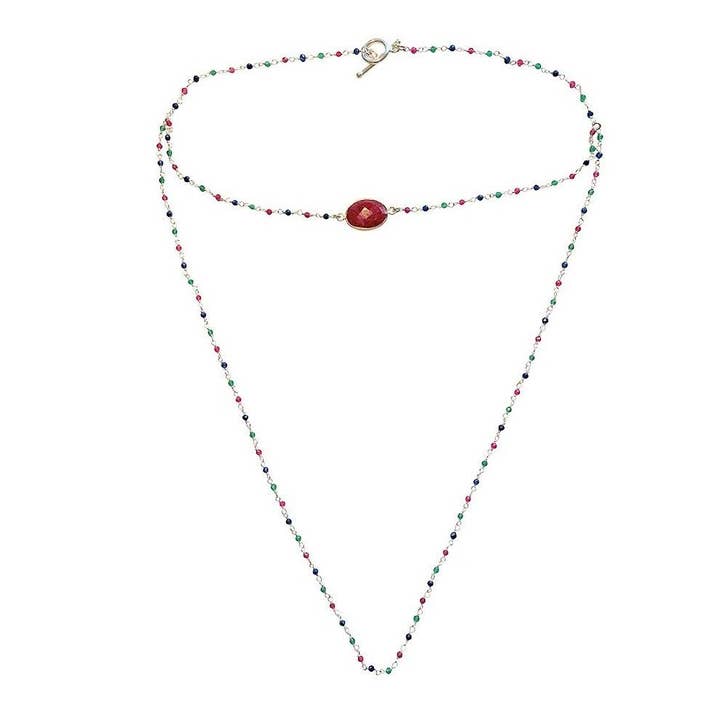 Lyengar Two-Sided Silver Necklace/Back Jewel for wholesale by CLAIRE BERTEAU