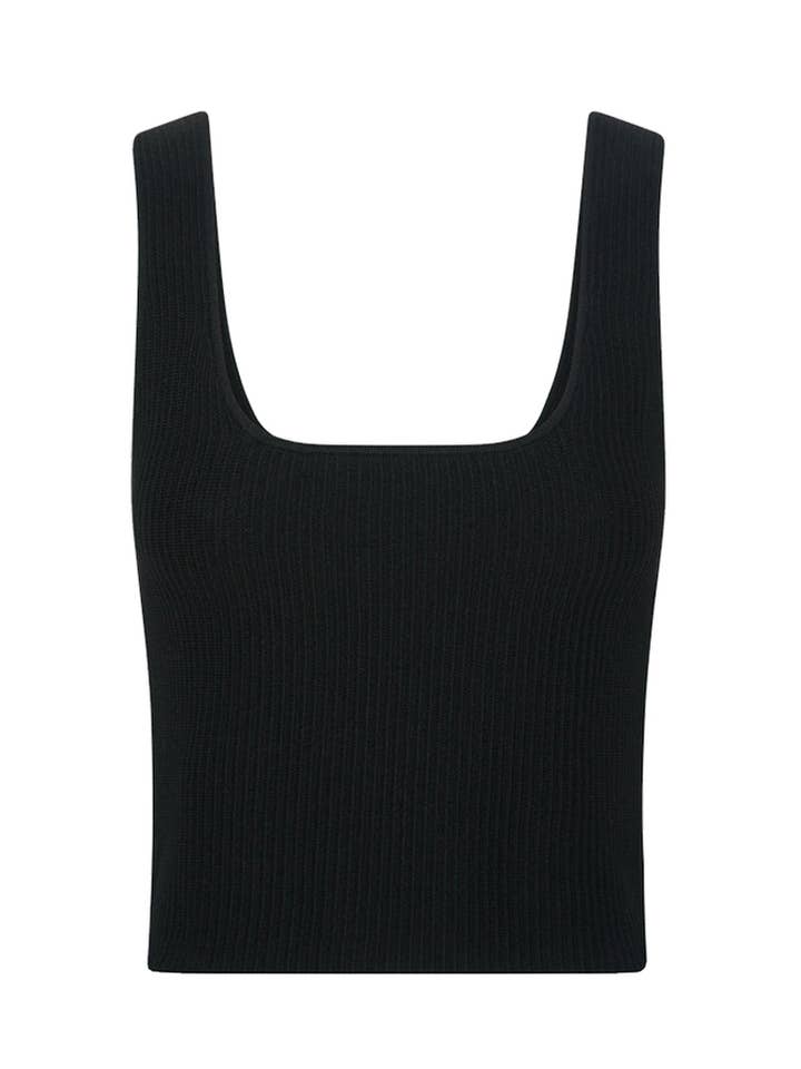 Fitted Knit Top in Black for wholesale by Bohemian Traders