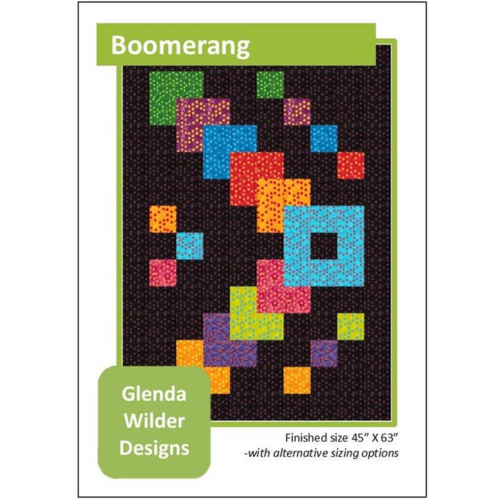 Boomerang Quilt Pattern for wholesale by Glenda Wilder Designs