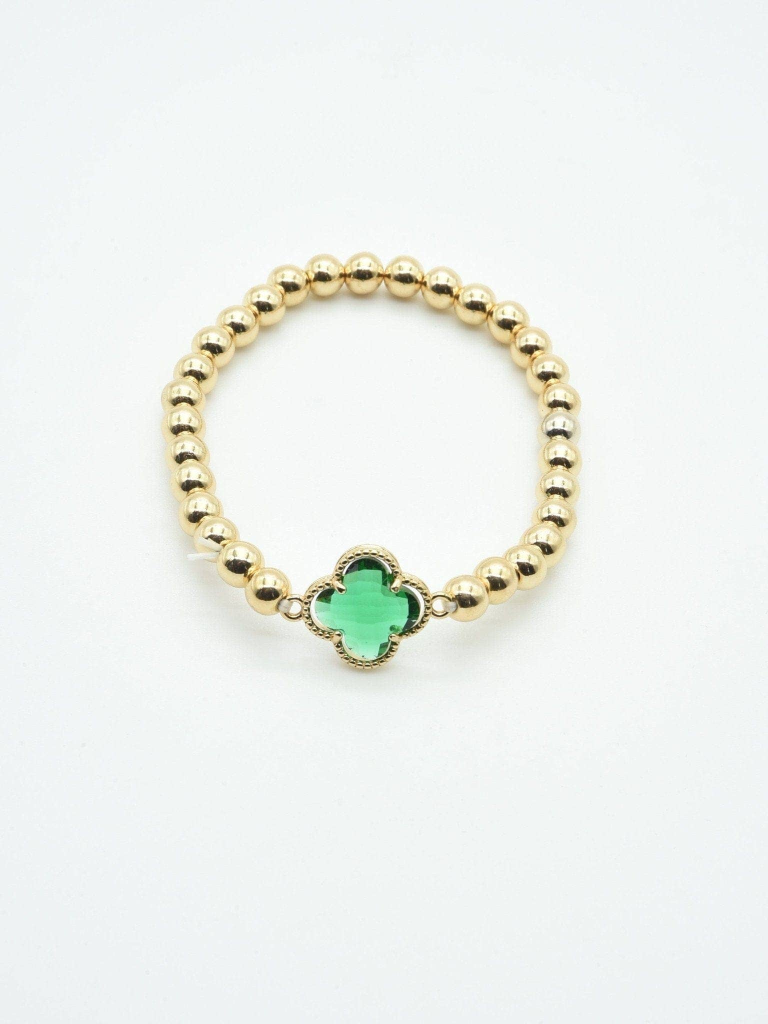 MiMi Wholesale - Wholesale Beaded Bracelet - CB2212 Clover Charm Beaded Bracelet6
