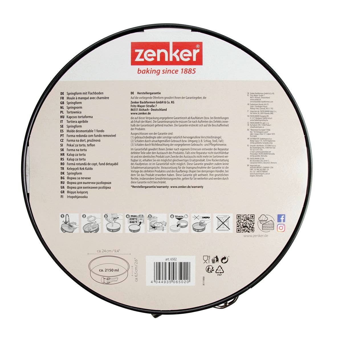 Zenker - Wholesale Baking Dish - Zenker Black Metallic 24 cm Hinged Tin13