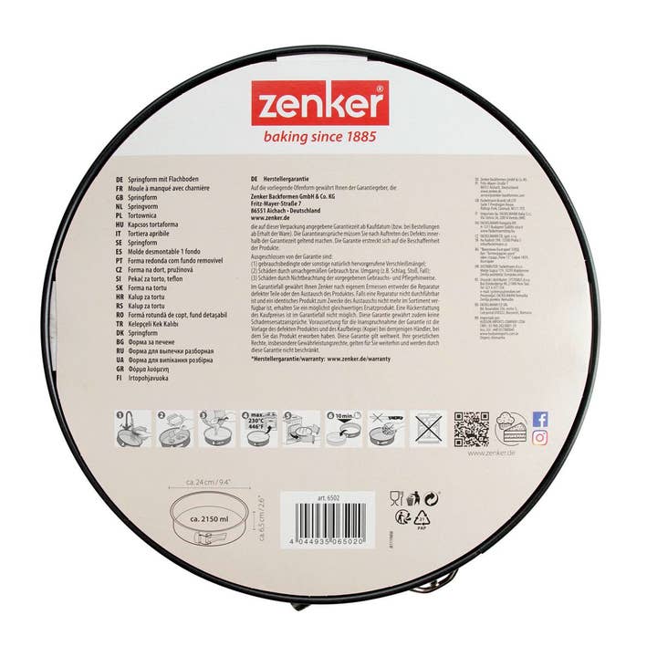 Zenker - Wholesale Baking Dish - Zenker Black Metallic 24 cm Hinged Tin13