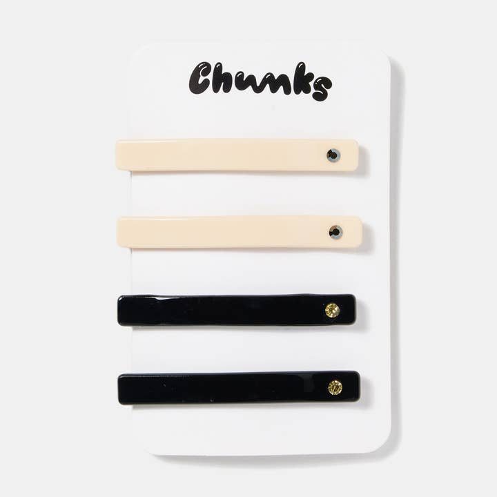 CHUNKS – wholesale Barrette – Women’s – Slides in Cream + Black0