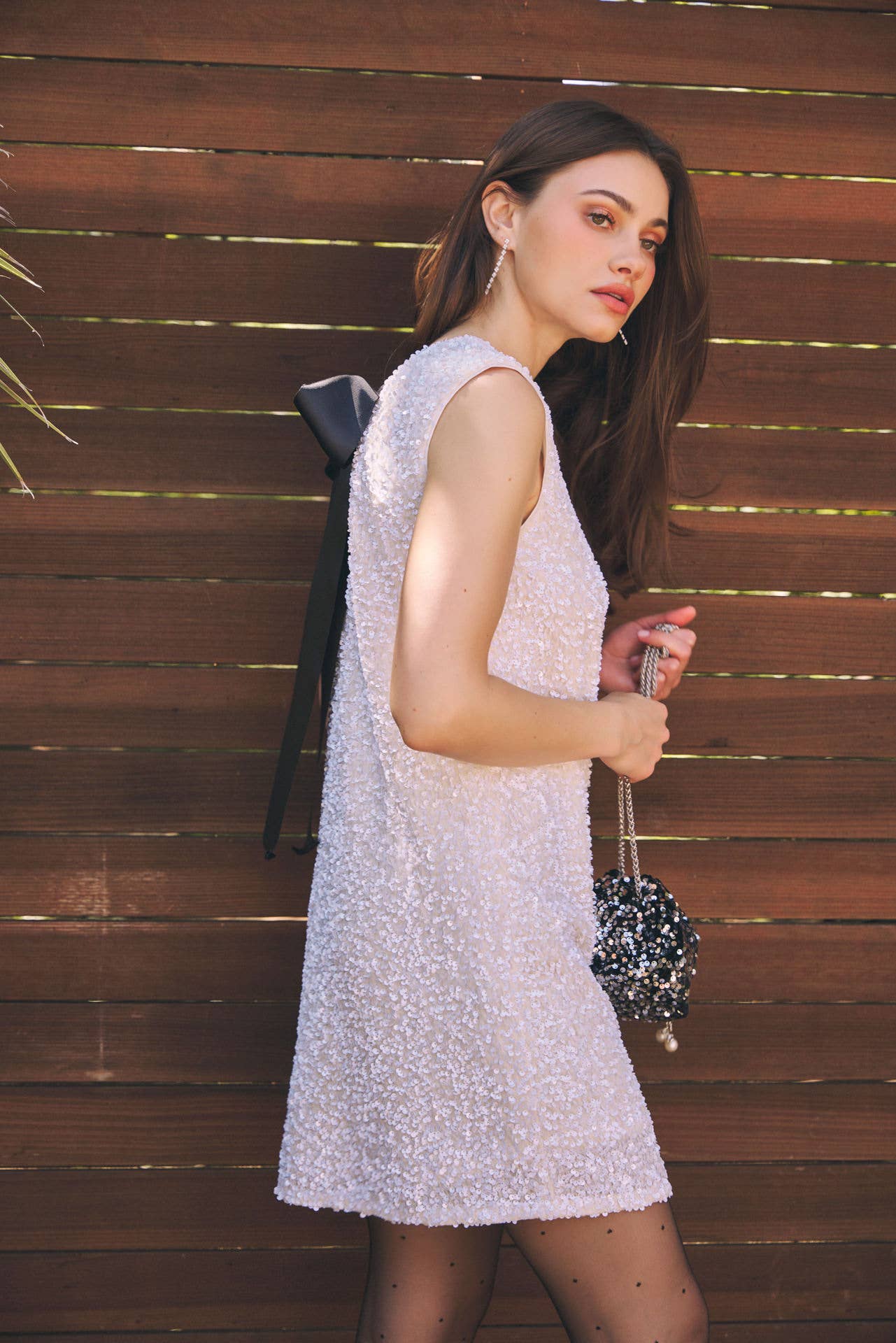 idem ditto - Vente Robe – femme - ROBE EN VELOURS À PAILLETTES MAGIQUES DE FÊTE AVEC RUBAN CONTRASTÉ AU DOS21