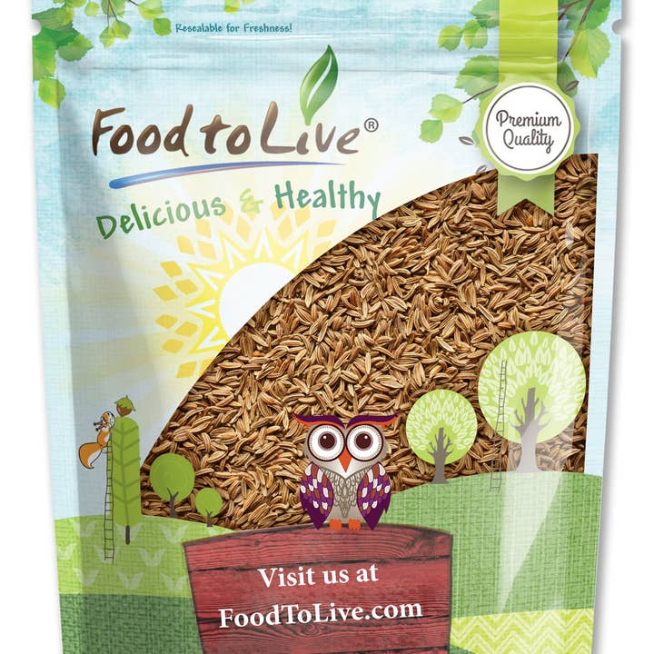 Food To Live – Engroshandel Tørret krydderi – Hele spidskommen frø - Jeera frø, vegansk, bulk duftende krydderi