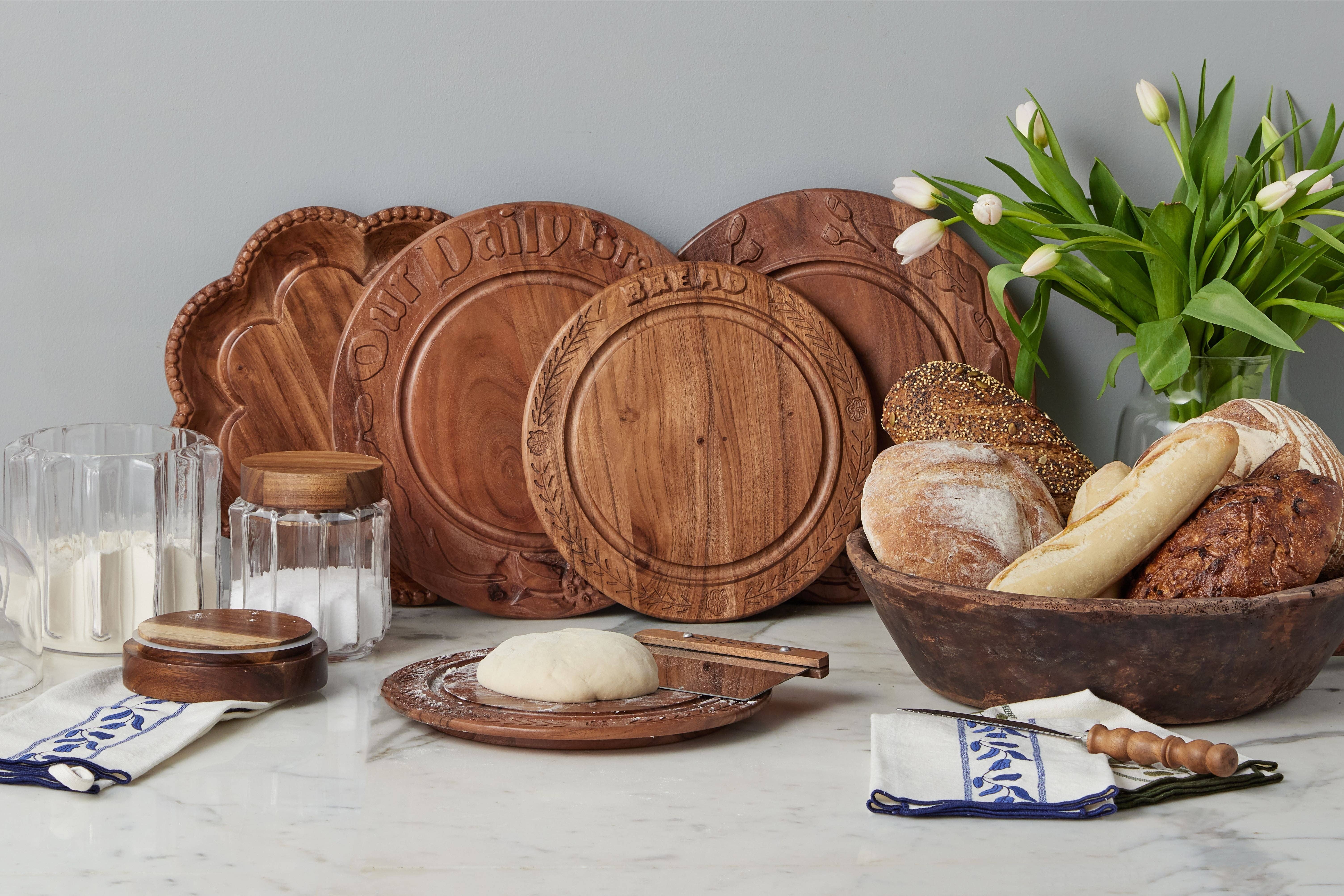 etúHOME - Wholesale Cutting Board - Vintage English Bread Board: Our Daily Bread, Medium, Natural3