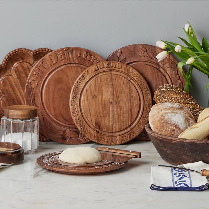 etúHOME - Wholesale Cutting Board - Vintage English Bread Board: Our Daily Bread, Medium, Natural3
