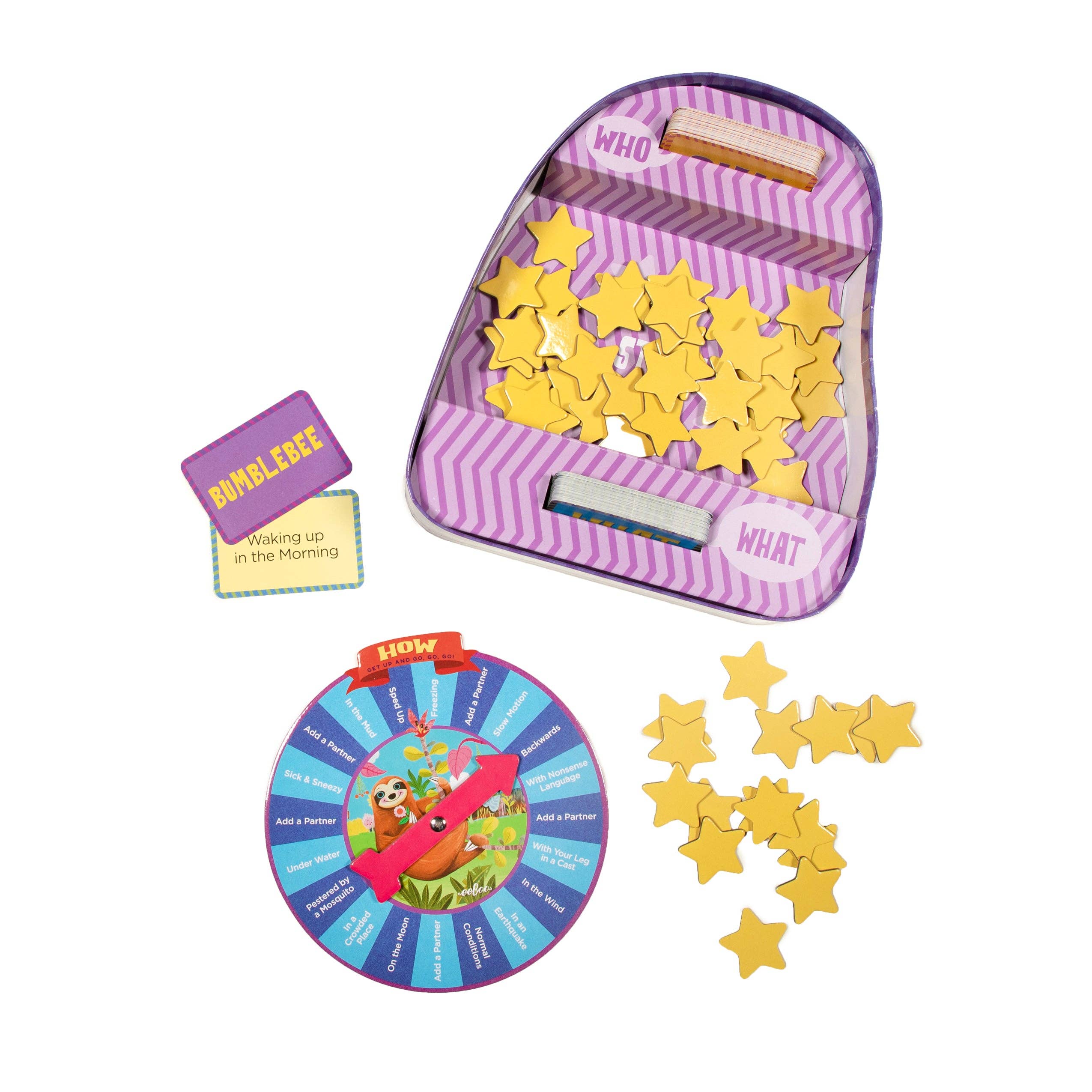 eeBoo - Wholesale Card Game - Sloth in a Hurry Shaped Spinner Game2