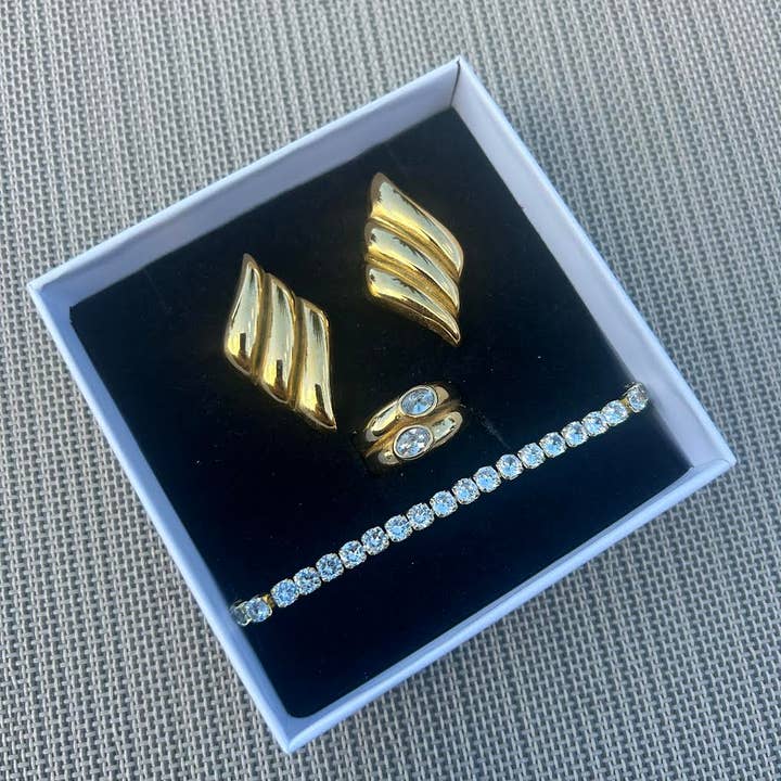 Quinn | Örhängen - Örhängen i rostfritt stål Wing Design för wholesale av Coco Luna Collection