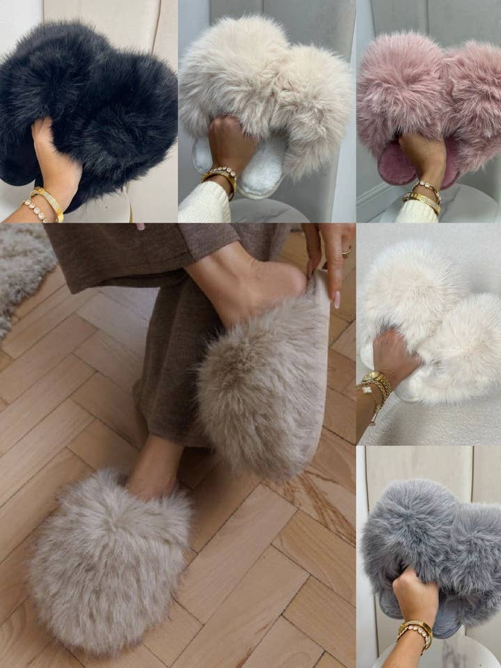 Damen Extreme Oversized Kunstfell Flauschige Hausschuhe für den Großhandel von No Doubt Shoes