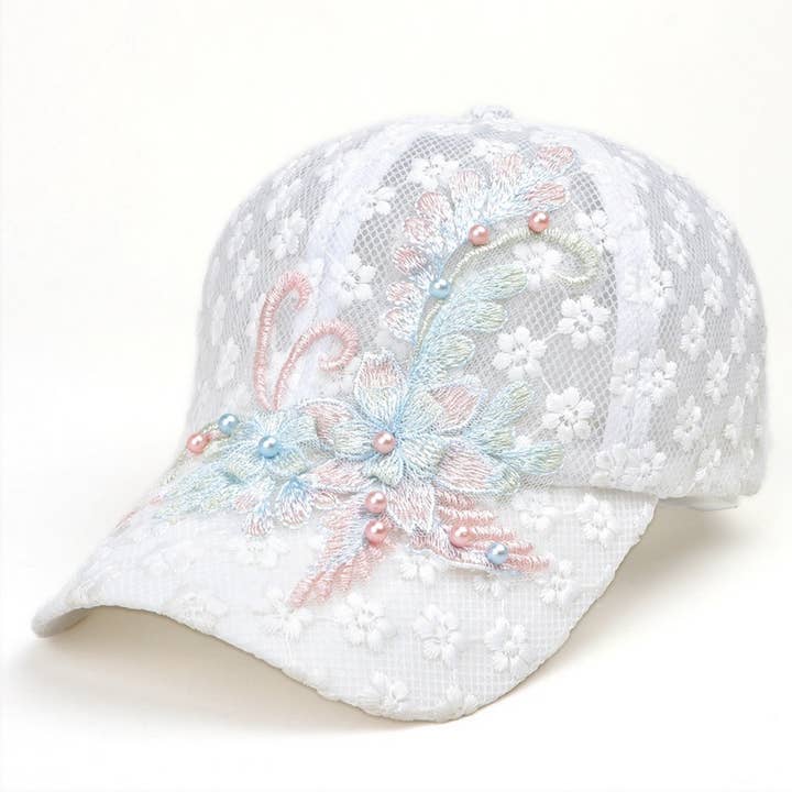 ACCITY - Wholesale Baseball Cap - Women's - Summer Lace Floral Mesh Baseball Cap CWAH1533
