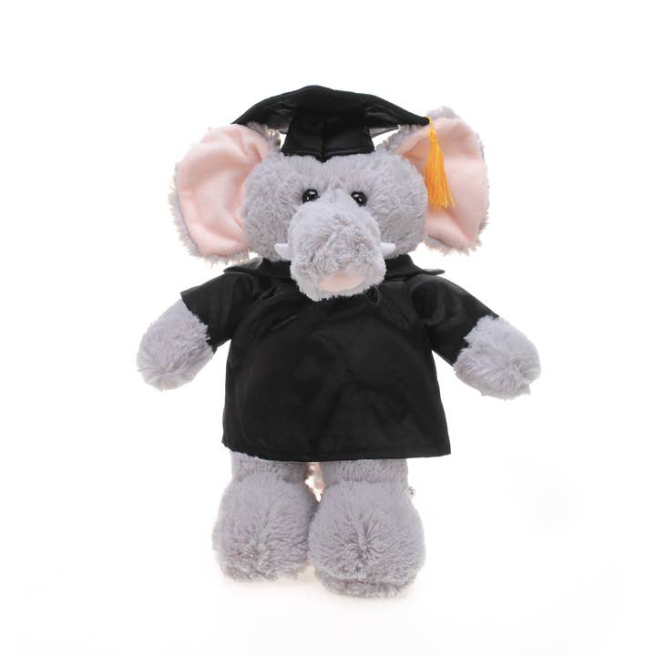 Graduation Animals--Elephant 11" with custom imprint for wholesale by Plushland