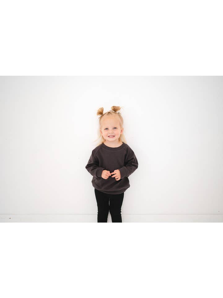 Gaia Baby Goods - Wholesale Sweatshirt - Baby - Organic Cotton Baby / Toddler Crew Neck Pullover in Charcoal1