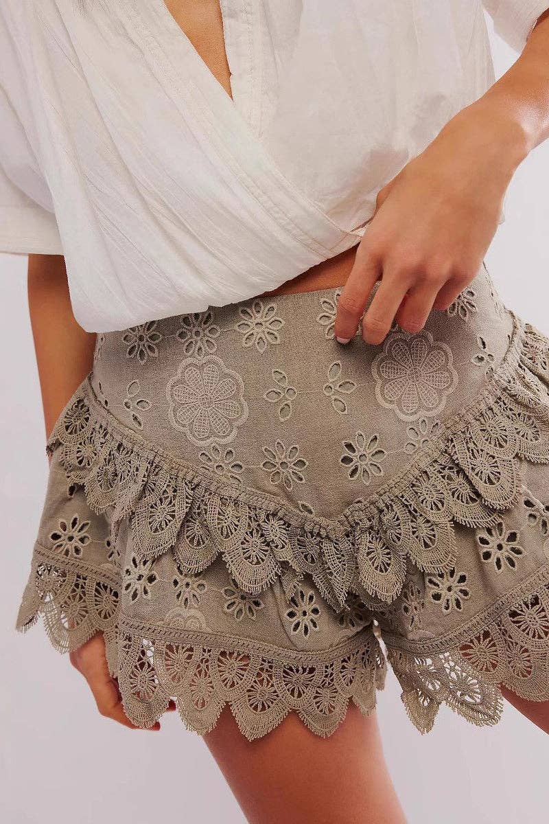 Mccolin - Wholesale Skort - Women's - Lace-Trim Eyelet Skort1