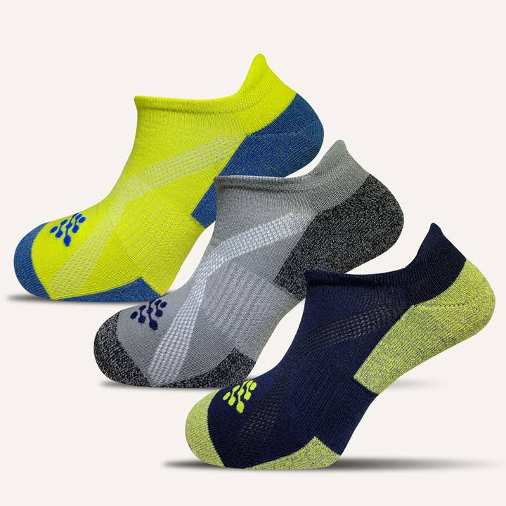 Chaussettes colorées Performance No Show pour hommes avec paire Tab- 3 pour la vente par TRUEENERGY®
