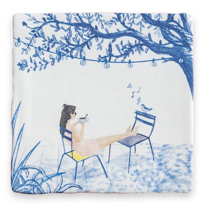 Coffee break | StoryTiles art on tile for wholesale by StoryTiles