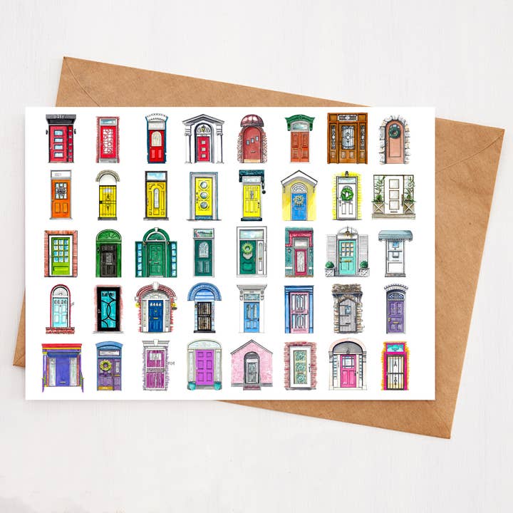 DMV Doors Greeting Card for wholesale by Right Place Studio