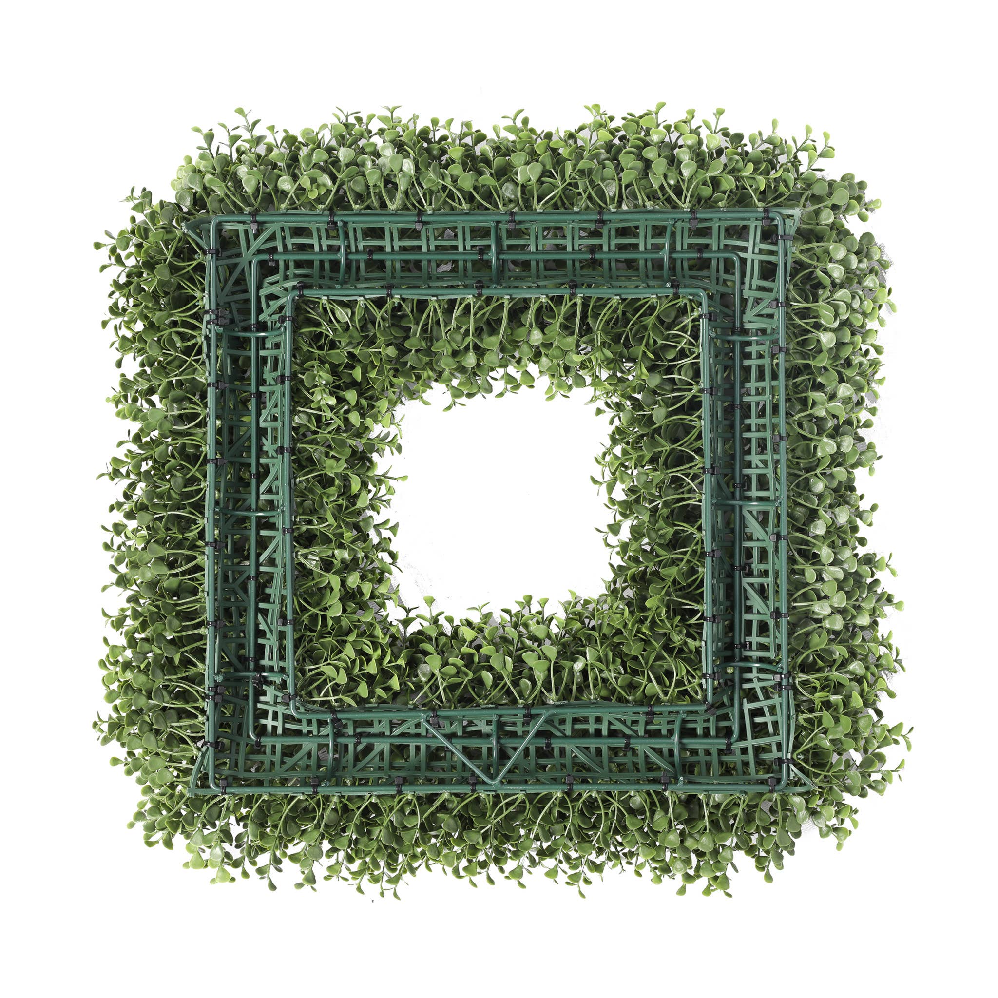 Mills Floral Company - Wholesale Wreath - Boxwood Square Wreath Everlux UV 20 Inch2