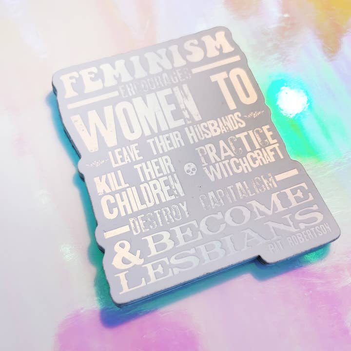Feminism Matte Holographic Sticker for wholesale by Mother of the Moon