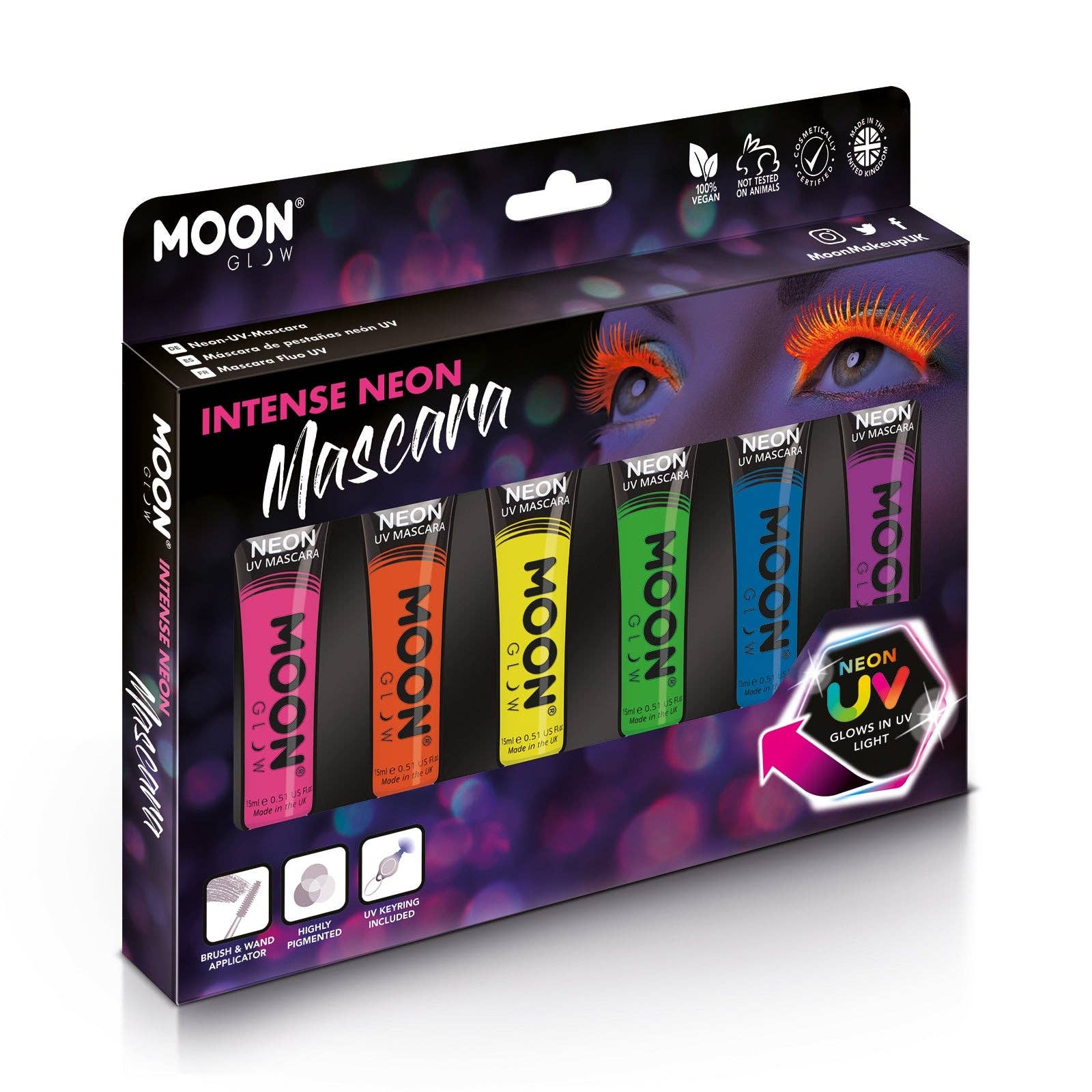 Moon Makeup - Wholesale Mascara - Neon UV Glow Blacklight Mascara6
