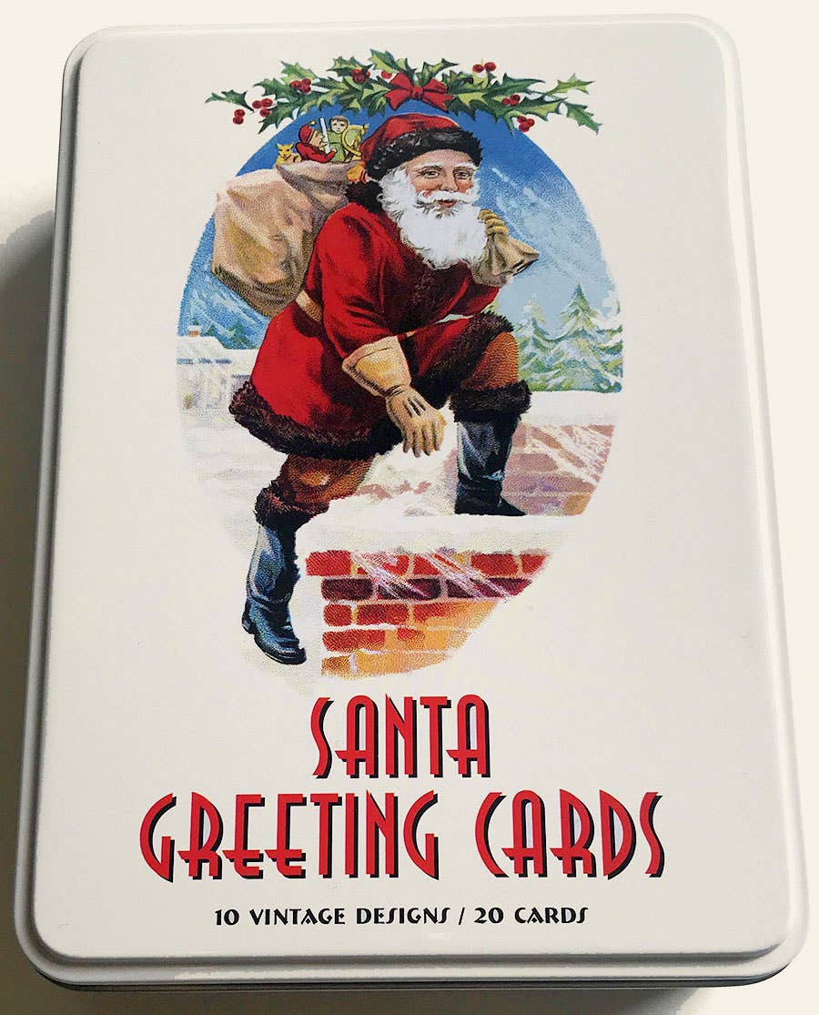 SCB - Wholesale Christmas Card - Santa Greeting Cards: 20 Assorted Cards In Deluxe Tin1