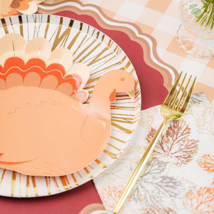 Gatherings by Curated Paperie - Wholesale Disposable Plate - Harvest Turkey Dessert Paper Plates