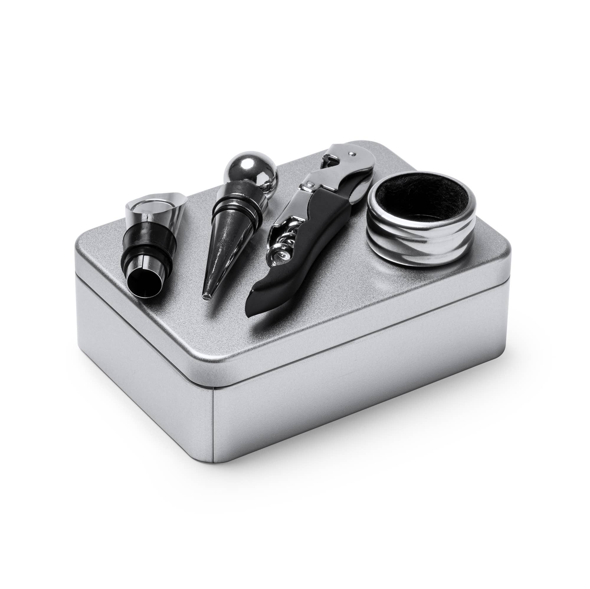 STAR WAY, S.L. - Wholesale Wine Tool Set - Customizable 4-piece wine set in aluminum box2