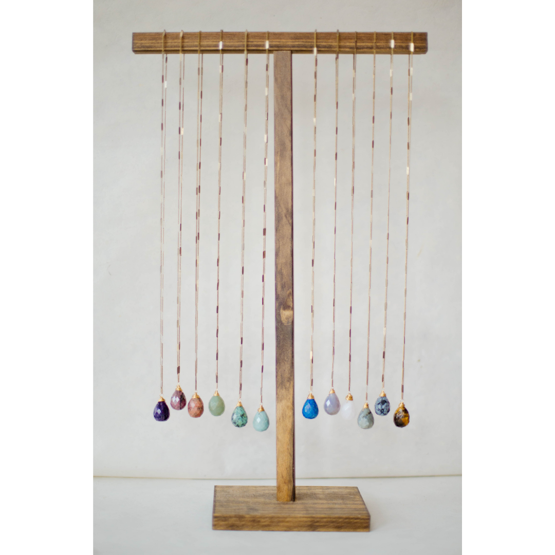 Bella Vita Jewelry – wholesale Pendant/charm necklace – Zara Natural Stone Drop Necklace | Amazonite10