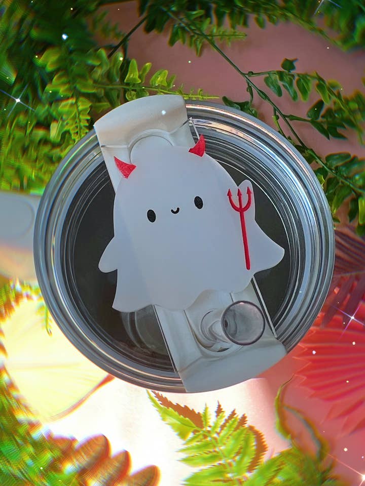 Cute Halloween Devil Ghost Tumbler Cup Topper 40oz for wholesale by Cosmic lovely