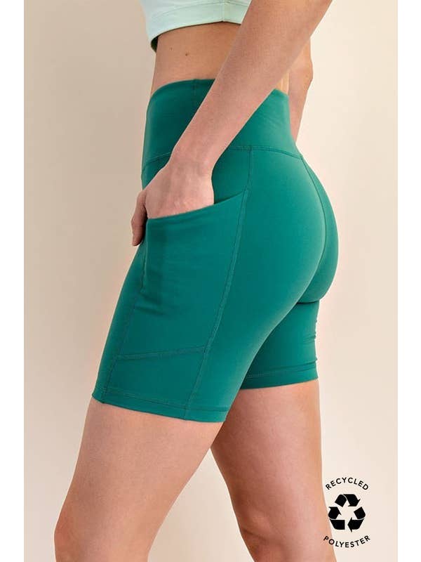 Sunday Morning - Wholesale Athletic Shorts - Women's - P406237-Butter Soft 6 Inch Biker Short with Pockets10