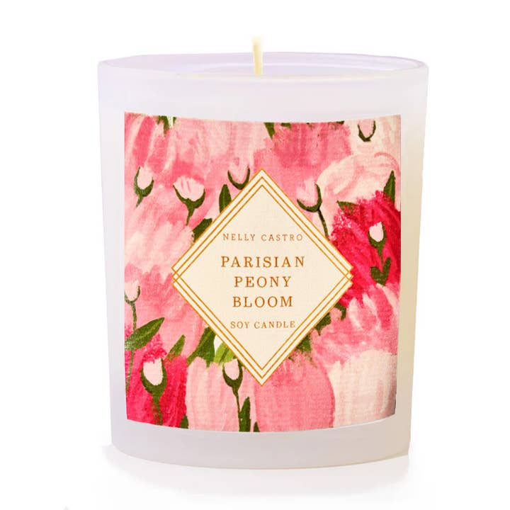 Parisian Peony Bloom Candle for wholesale by Nelly Castro