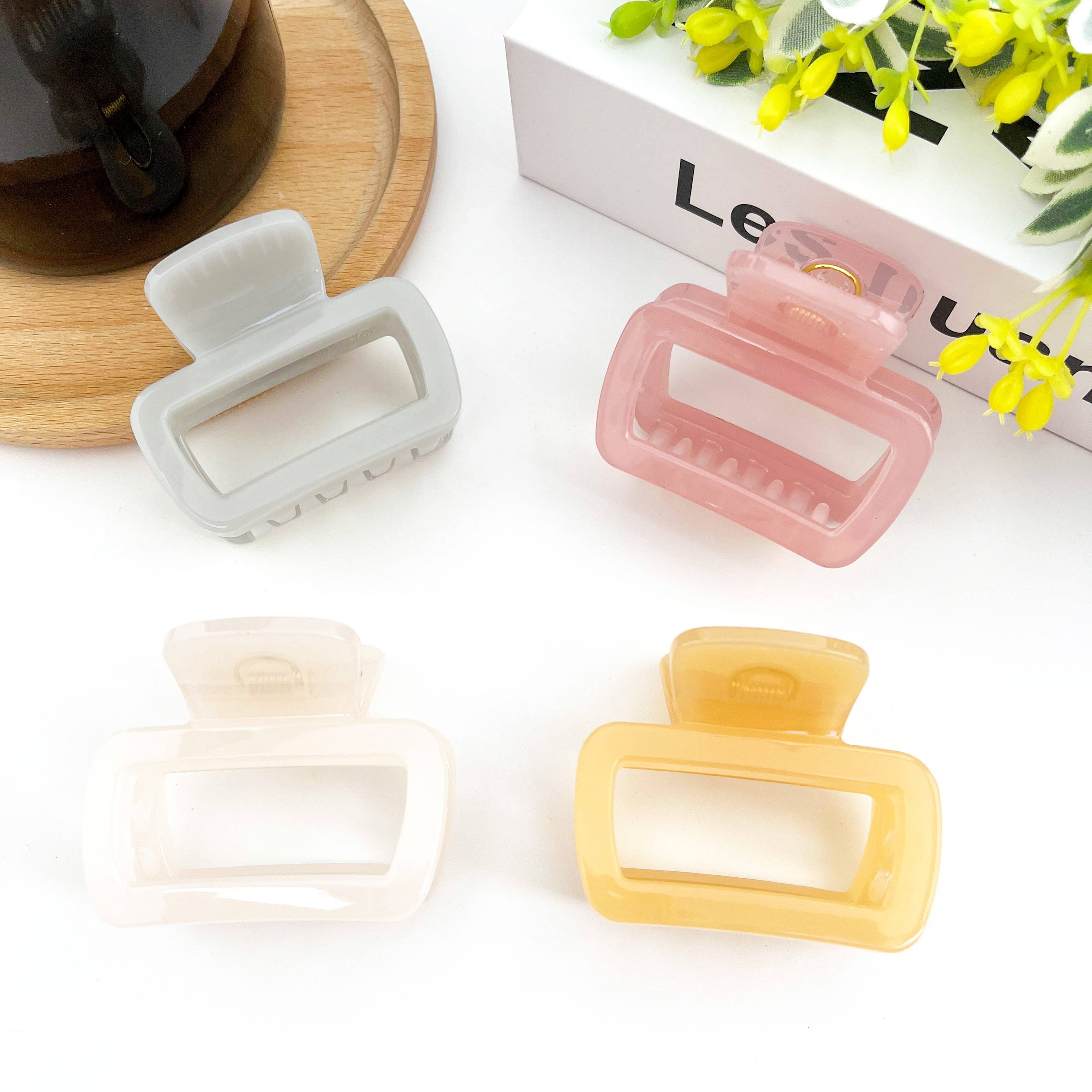 Wholesale Square Thickened Hair Clip, Light Color Claw Clip