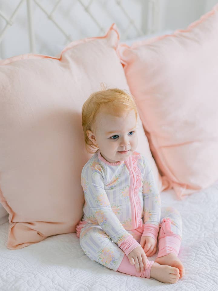 Bouquet Premium Ruffle Romper for wholesale by Poppy Kids Co