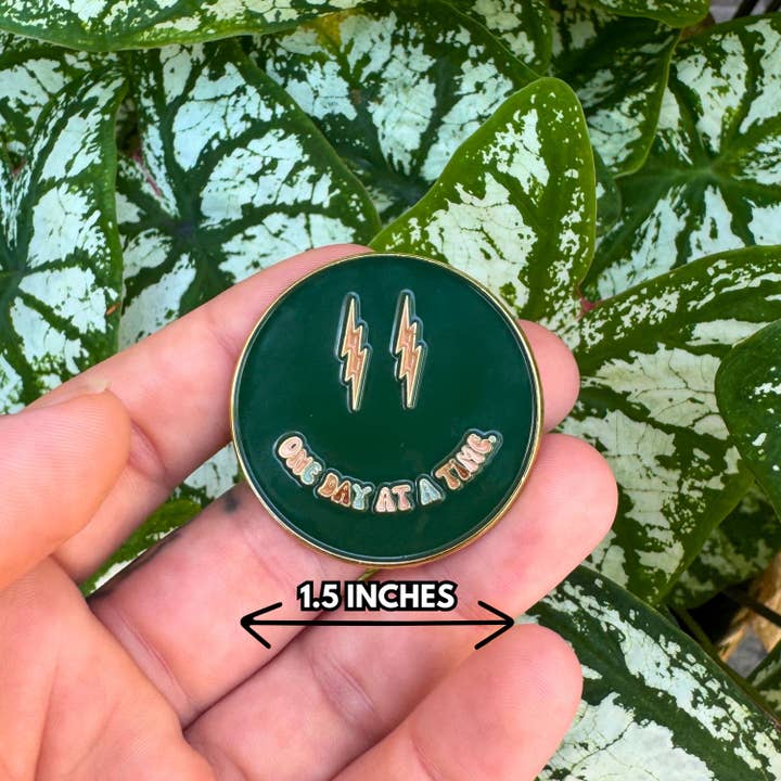 As Told By Ellie - Wholesale Lapel Pin/Button - One Day At A Time Enamel Pin, Sobriety Lapel Pins, Recovery