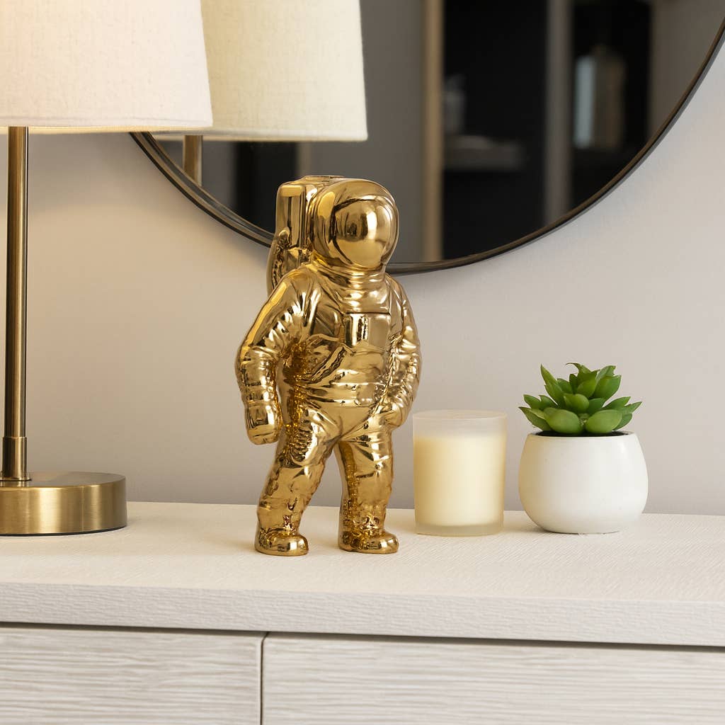Sagebrook Home - Wholesale Decorative Figurine - Ceramic Abstract Astronaut Figurine - Gold, 11 in.2