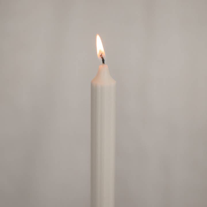 Eulenschnitt - Wholesale Tapered candle/candlestick - Set of 4 white rod candles (VE = 8 pcs)1