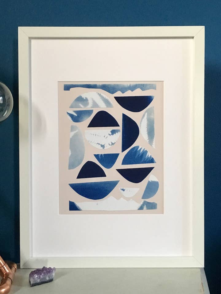 Cut-Up Cyanotypes Pattern Print for wholesale by Alison Art Cyanotypes
