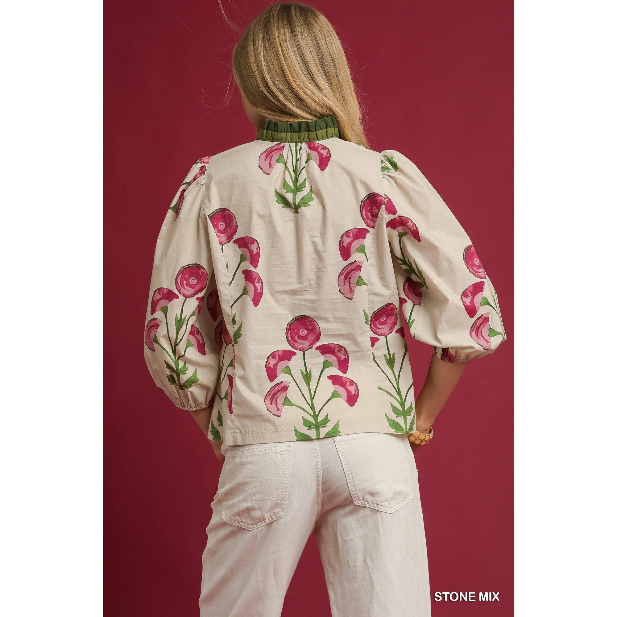STYLE USA - Vente Tunique – femme - Haut à volants à imprimé floral6