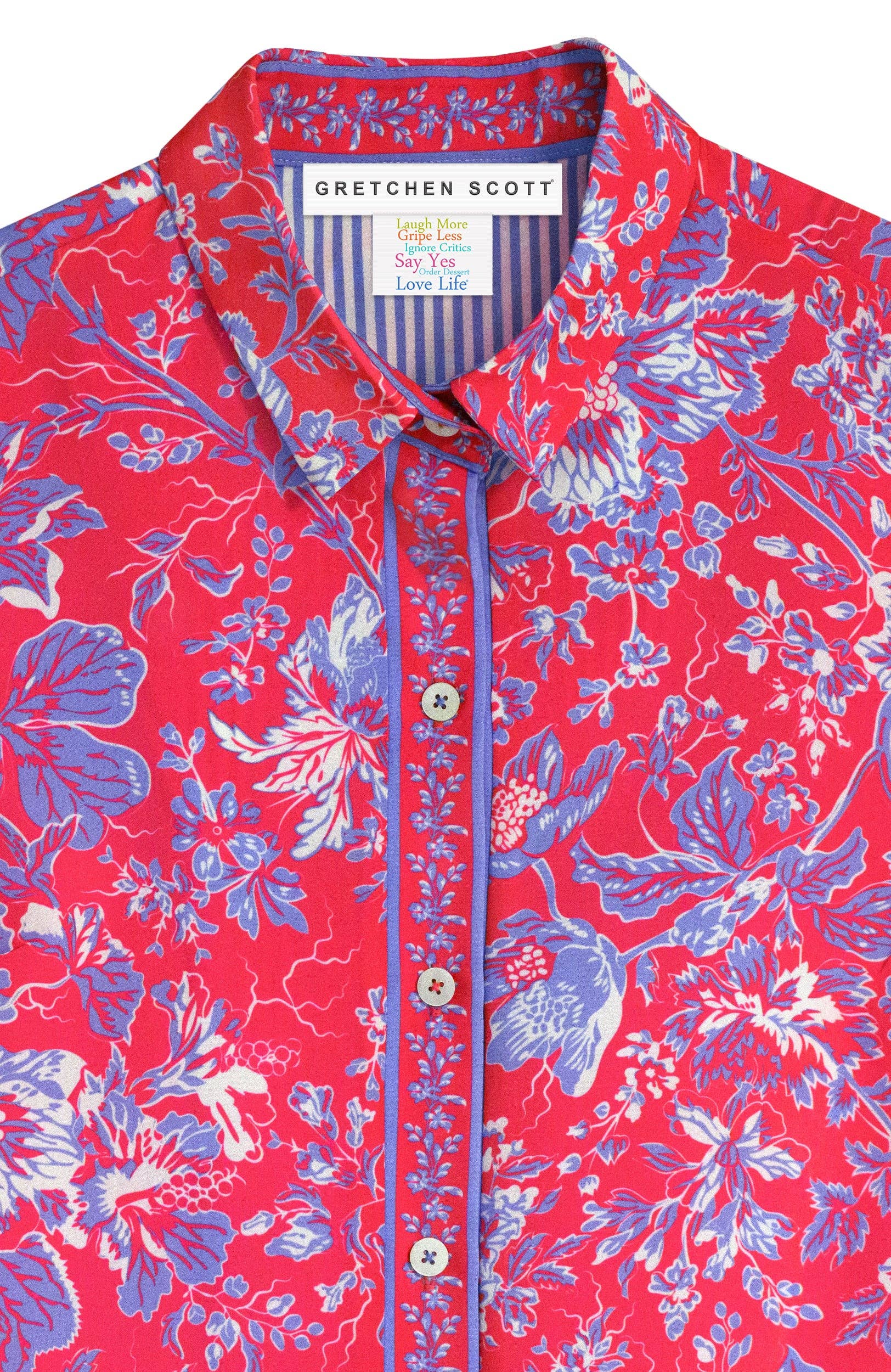 Gretchen Scott LLC - Wholesale Button Down Shirt - Women's - Boyfriend Shirt - English Garden4