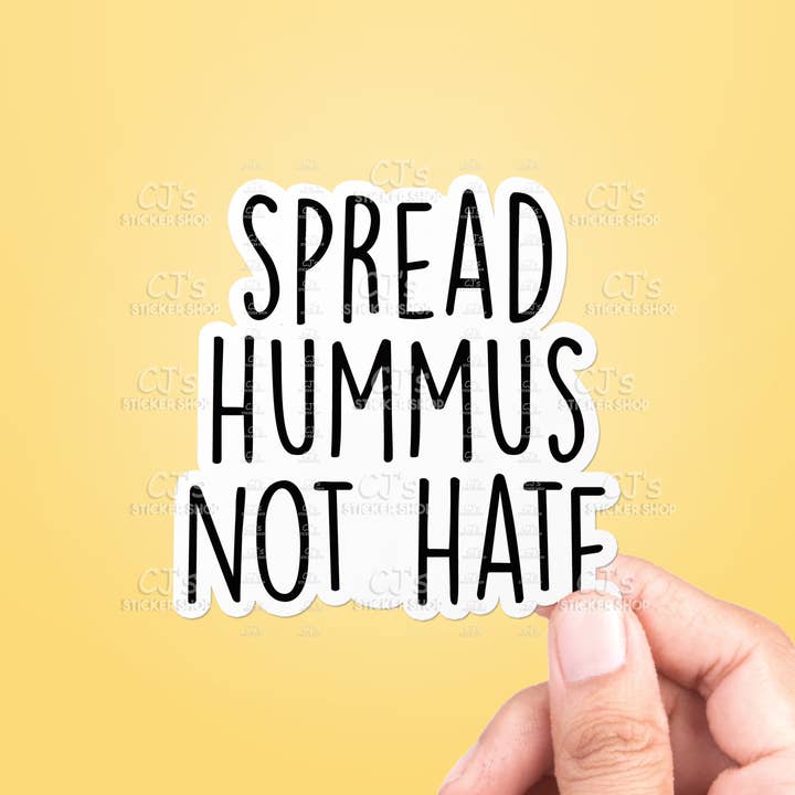 Spread Hummus Not Hate Sticker Vinyl Decal and other Purchase Wholesale noa hummus. Free Returns & Net 60 Terms on Faire trending on Faire.