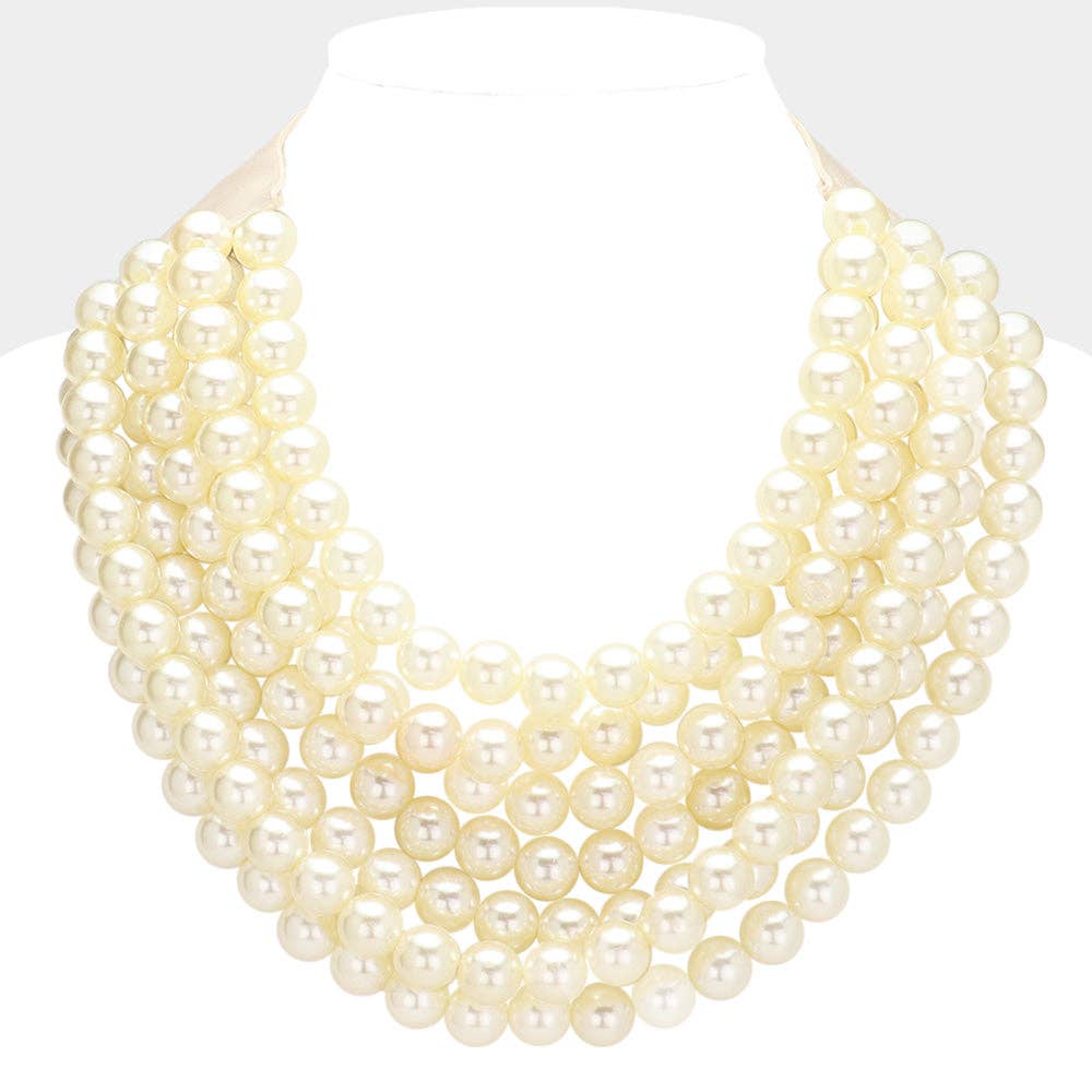 Madeline Love – wholesale Beaded/pearl necklace – Chunky Multi-Strand Beaded Necklace with Magnetic Clasp34